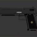 Modern Tactical Handgun Featuring Ventilated Barrel Ergonomic Grip Orange Trigger And Emblem