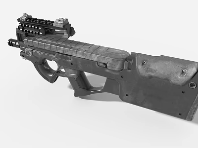Game Movie Character Tactical Rifle With Scope Magazine And Black Finish 3d model