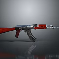 Classic AK-47 Rifle With Wooden Stock Grip And Metal Barrel Magazine