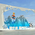 Cartoon Themed Sichuan Tourism Promotion With Winter Olympics Skiing Panda And Snow Mountains