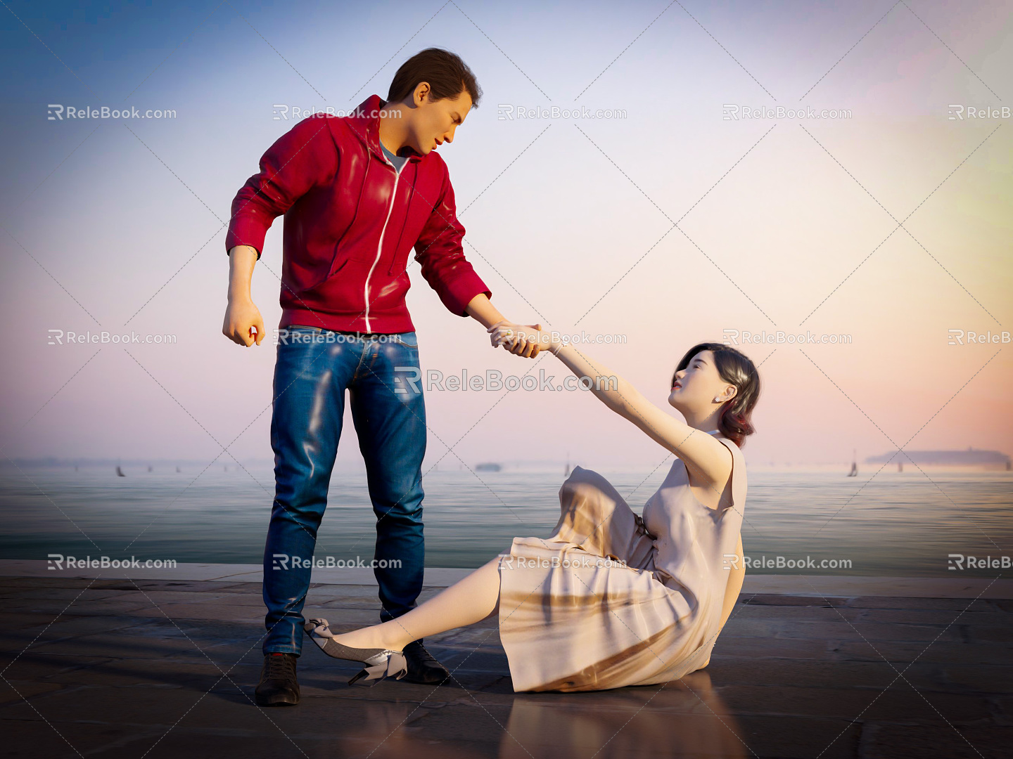 Modern Double Couple Lover 3d model