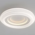 Modern White Ceiling Lights With Various Circular Designs And LED Light Strips 3d model