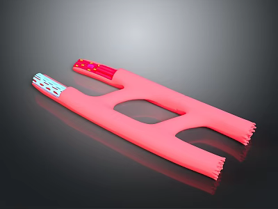 Medical Device Pink Surgical Instrument With Ergonomic Handle Dual Holes And Textured Surface 3d model