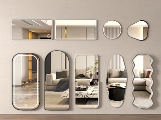 modern mirror full-length mirror full-length mirror shaped mirror hanging mirror floor mirror 3d model