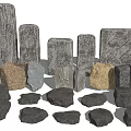 Natural Stone And Wood Materials Collection With Various Shapes And Textures For Design