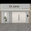 Dr.Jane Specialty Store Exterior With White Facade Brick Stone Walls And Wall Lamps