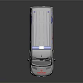 White Ambulance Vehicle With Blue Emergency Lights Red Cross ECG Wave And Yellow Red Stripes