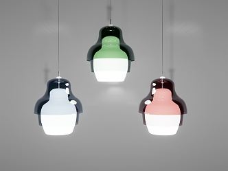 Modern chandelier color decorative lamp 3d model