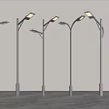 Contemporary Street Lamps In Various Designs With Metal Poles And LED Lights