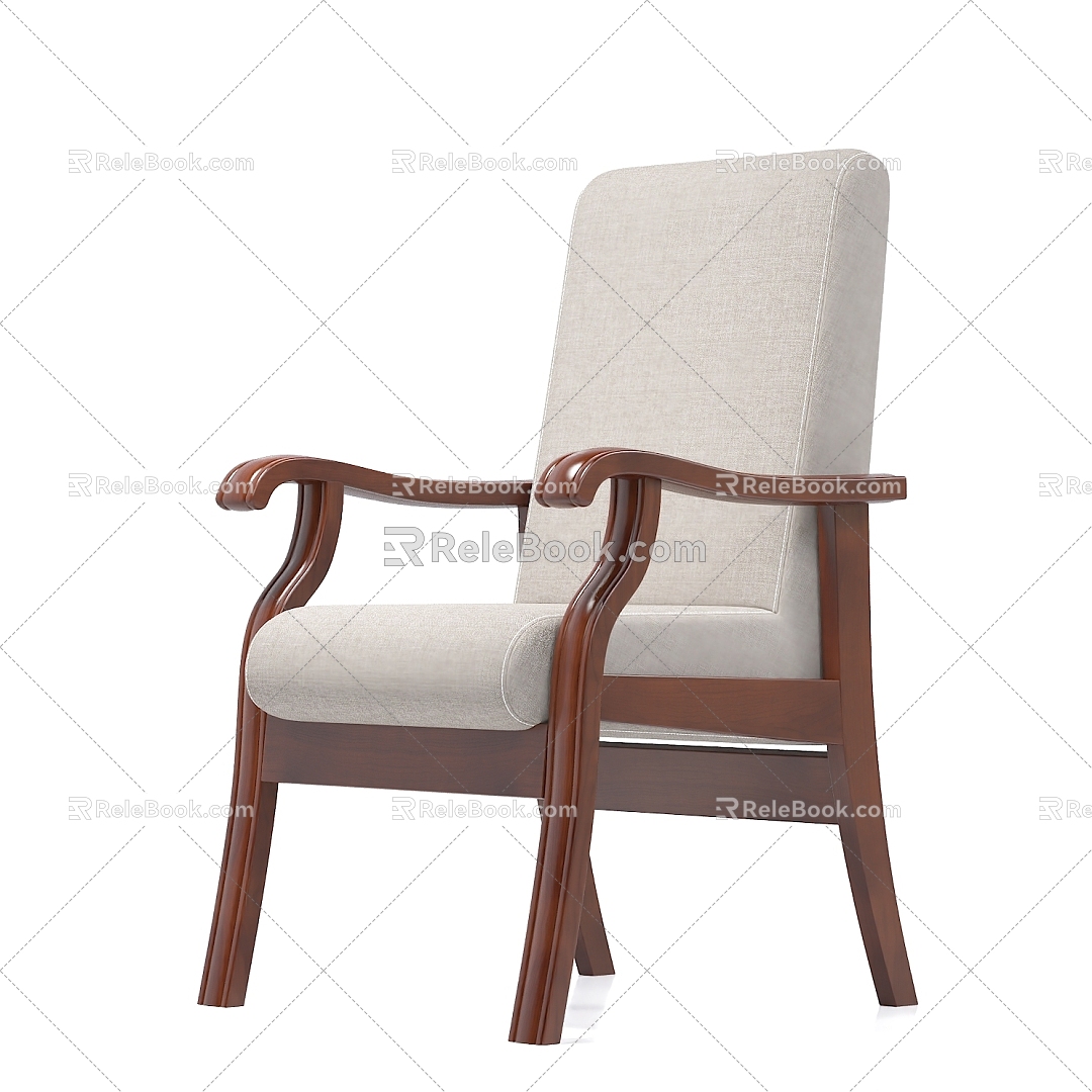 Chair linen chair solid wood chair mahogany conference chair reception chair office chair model