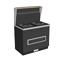 Stainless Steel Kitchen Cooker With Four Gas Burners And Storage Drawers
