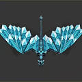 Blue Crystal Dragon With Sharp Ice Wings In 3D Fantasy Design