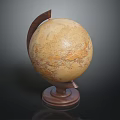 Classic Decorative Globe Furniture with Wooden Stand and Vintage Texture for Home Decor
