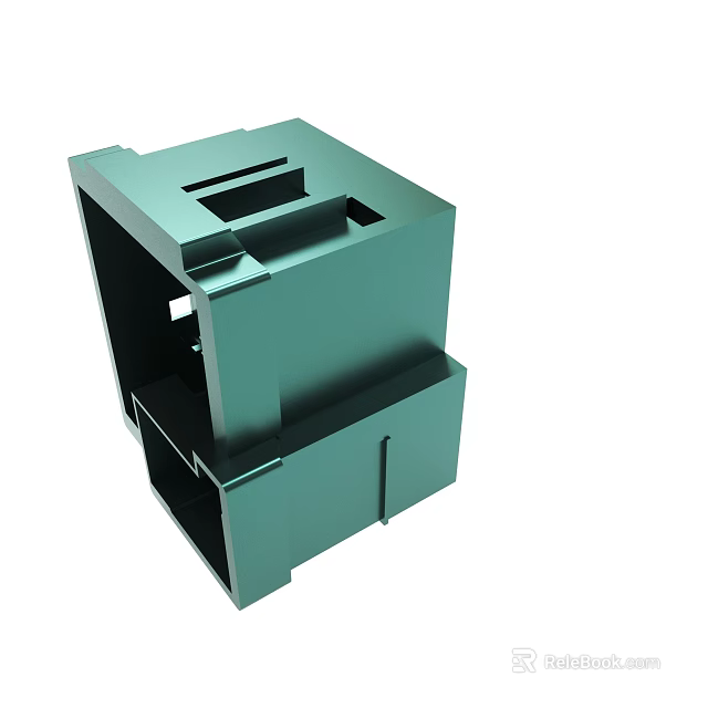 Green Metal Mechanical Component With Functional Openings And Durable Structure 3d model 