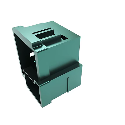 Green Metal Mechanical Component With Functional Openings And Durable Structure 3d model