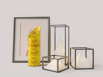 Photo frame candle lamp ornaments 3d model