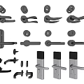 Various Modern Metal Door Handles With Lever Knob And Lock Designs