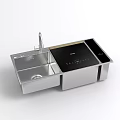 Integrated Kitchen Appliances With Stainless Steel Sink Black Panel Digital Display Two Designs