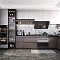 Modern Kitchen Interior With Marble Island Sleek Cabinets And Stainless Steel Appliances