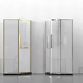 Modern Shower Sauna Glass Enclosures With Transparent Design Multiple Styles Gold Accents