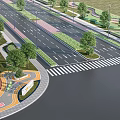 Modern Road Infrastructure With Multiple Lanes Green Medians Trees And Pedestrian Crossings