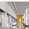 Modern Hall Corporate Lobby 3d model