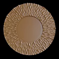 Round Golden Mirror with Feather Like Decorative Frame for Modern Interior Decor 3d model