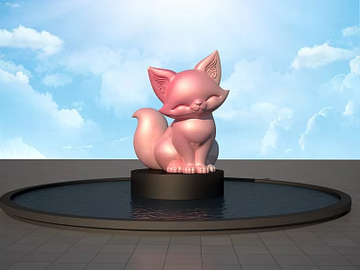 Q version of the fox cartoon ornaments 3d model