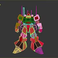 Red Robot Game And Movie Character Featuring Detailed Mechanical Design And Stylish Model
