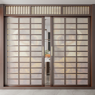 Japanese-style sliding door 3d model