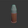 Copper Cased Bullet With Silver Top Shiny Surface On Black Background