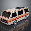 minibus minivan driverless bus school bus van box car 3d model