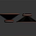 Modern Black And Orange Circular Electronic Speakers With Stylish Design
