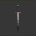 Traditional Medieval Sword With Long Sharp Blade And Black Hilt Design 3d model