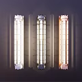 Modern Style Vertical Wall Lamps in White Black and Copper Mounted on Gray Wall