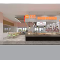 Direct Sales Pork Market Shop Interior With Display Counter And Hanging Meat Products
