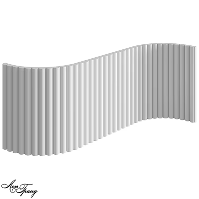 White Wavy Wall Design With Vertical Stripes For Modern Interior Decor 3d model