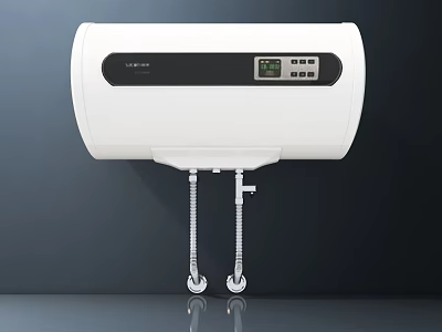 White Wall Mounted Electric Water Heater With Digital Display And Control Buttons For Home Use 3d model