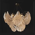 Elegant Modern Chandelier With Feather Like Crystal Blades And Decorative Hanging Design
