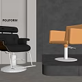 POLIFORM Modern Leather Chairs With Black And Brown Upholstery And Silver Base
