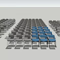 Ergonomic Office Chairs Arranged In Multiple Rows For Conference Room Use