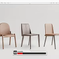 Modern Sleek Design Dining Chairs With Wooden Frame And Neutral Upholstered Seats