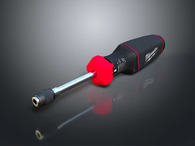 Black And Red Manual Impact Screwdriver With Metal Shank And Ergonomic Grip 3d model