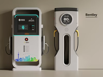 Bentley Electric Vehicle Charging Stations With Modern Sleek Design Features 3d model