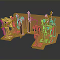 Golden Precision Metal Structural Components For Industrial Design With Intricate Mechanical Details
