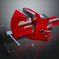 Red Metal Bench Vise Heavy Duty Clamping Tool For Workshop And DIY Projects