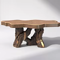 Natural Wooden Coffee Table With Tree Root Shaped Legs And Smooth Surface Design 3d model