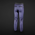 Stylish Purple Striped Pants With Black Belt For Modern Casual Outfits