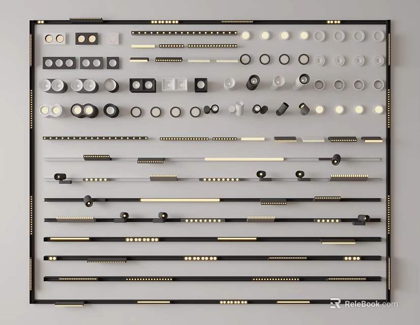 Downlights And Spotlights Collection Various Styles Sizes And Colors For Indoor Lighting 3d model 