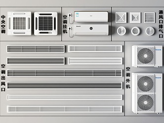 Air Conditioning Air Conditioning Air Outlet Air Conditioning On-hook Air Conditioning External Central Air Conditioning Wall-mounted Air Conditioning 3d model